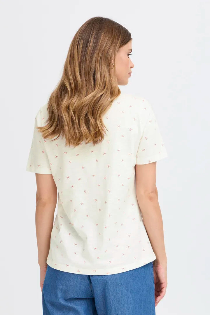 Fransa Hazilia Tee Blanc de Blanc/Cayenne Art