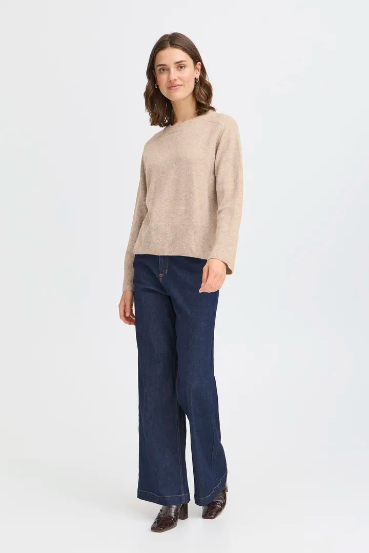 Fransa Noah Pullover Desert Taupe Melange
