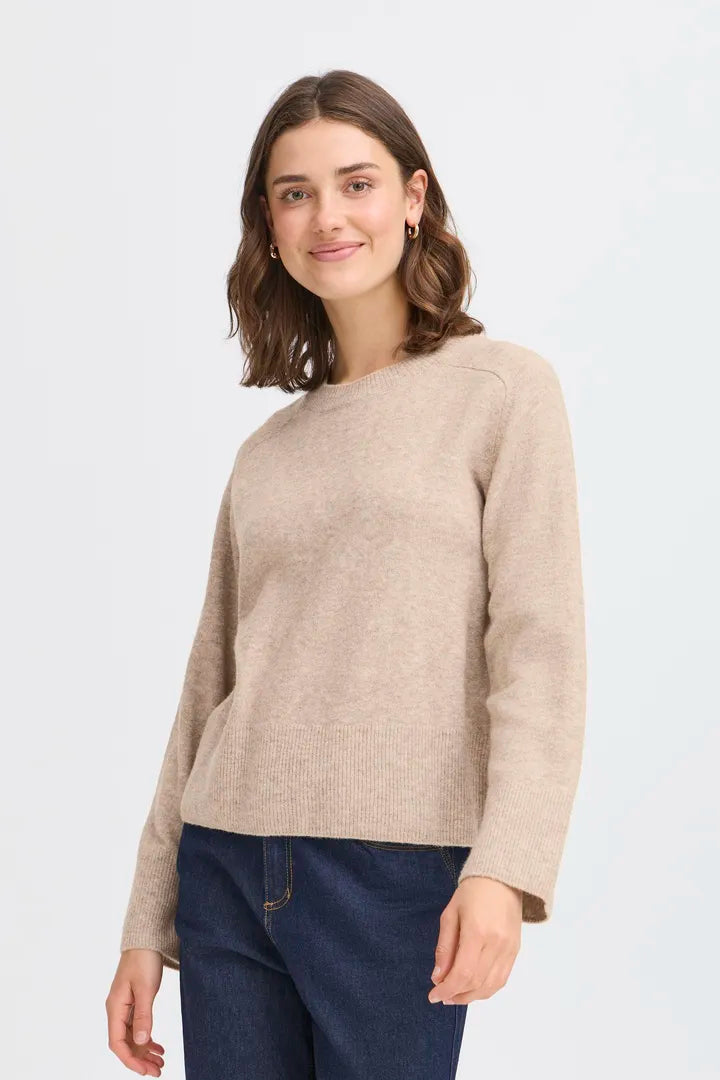 Fransa Noah Pullover Desert Taupe Melange