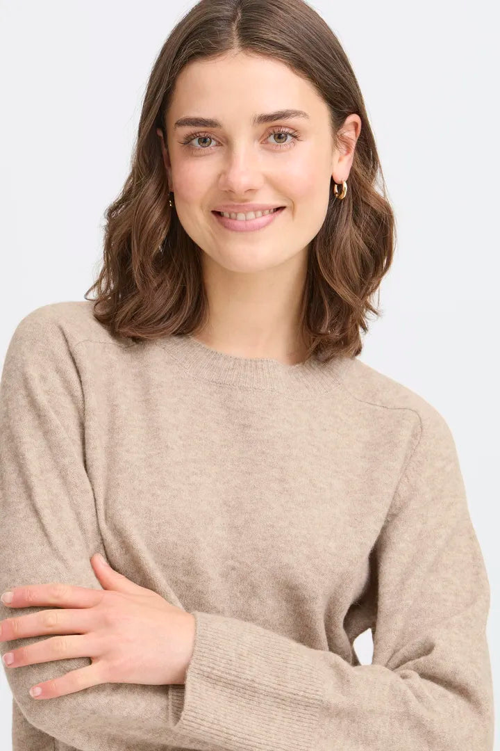Fransa Noah Pullover Desert Taupe Melange