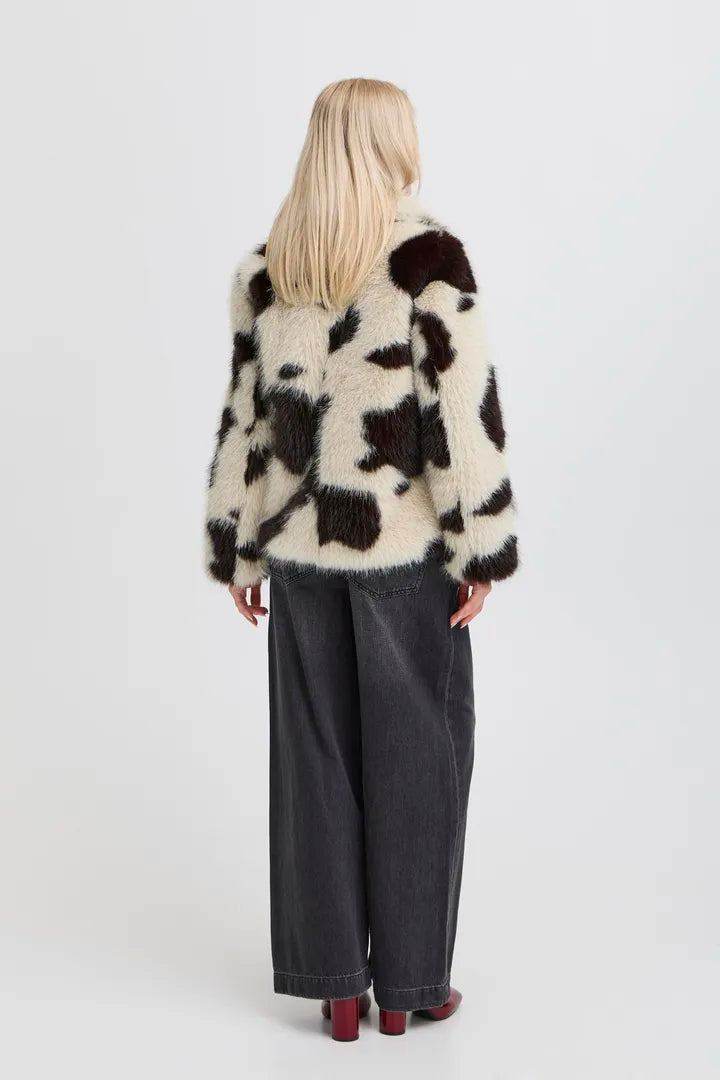 b.young Bemio Coat Birk Cow Fake Fur