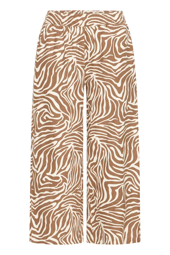 b.young Falakka Crop Trousers Woodsmoke Animal