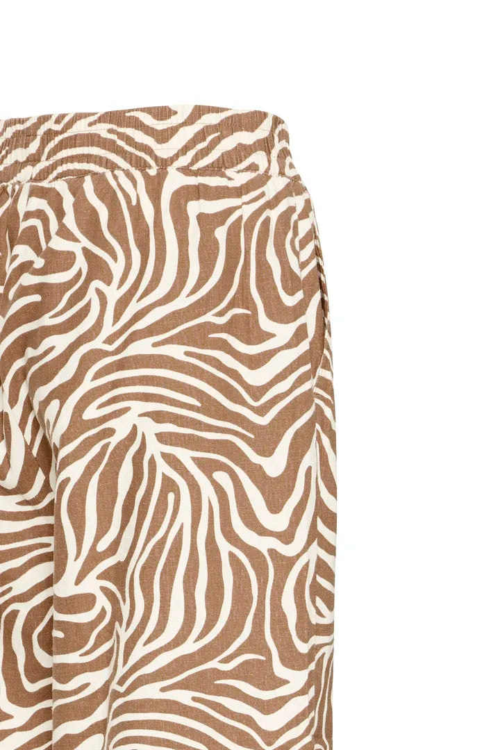 b.young Falakka Crop Trousers Woodsmoke Animal