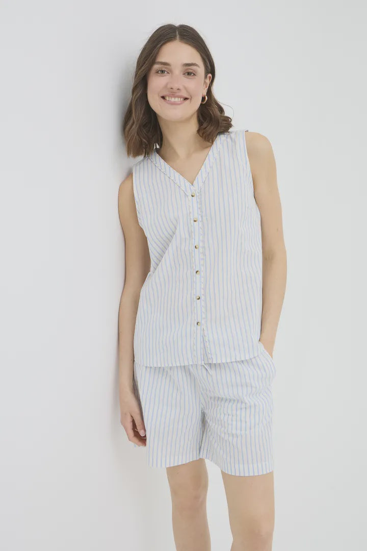 Fransa Bonnie Shorts Cashmere Blue Art