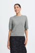 b.young Omea Rhinestone Ss Jumper Mid Grey Melange