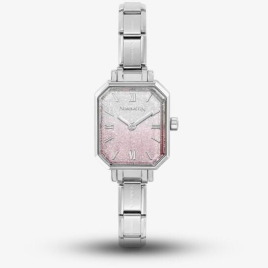 Nomination Pink Gradient Glitter Rectangular Watch