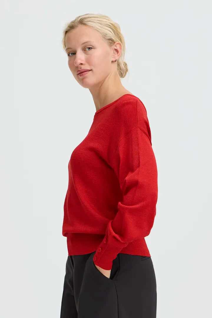 b.young Mobbe Boatneck Jumper Barbados Cherry