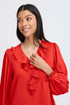 b.young Flair Frill Blouse Barbados Cherry