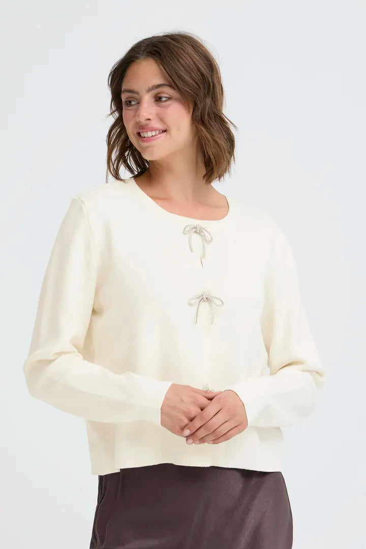 Fransa Sally Cardigan Whisper White