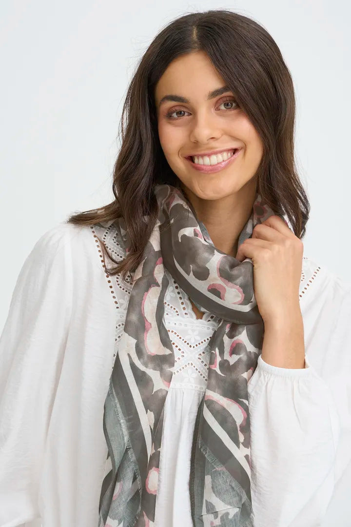 Fransa Sanni Scarf Boho Bloom Smokey Olive