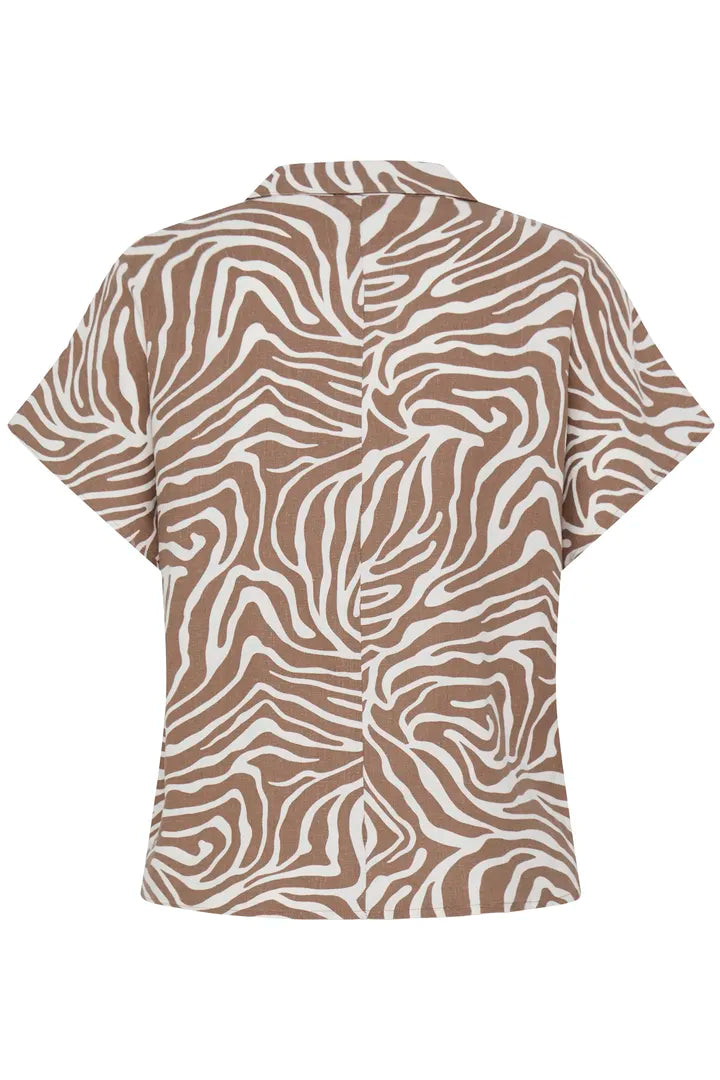 b.young Falakka Cap Sleeve Shirt Woodsmoke Animal
