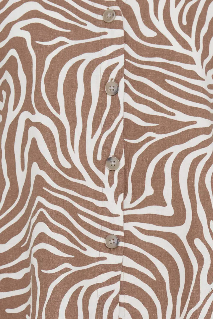 b.young Falakka Cap Sleeve Shirt Woodsmoke Animal