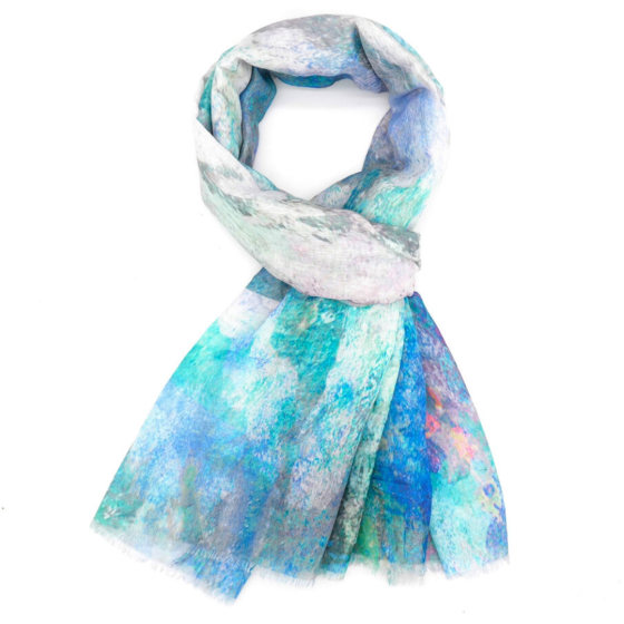 Pure Fashions Abstract Geo Scarf Blue