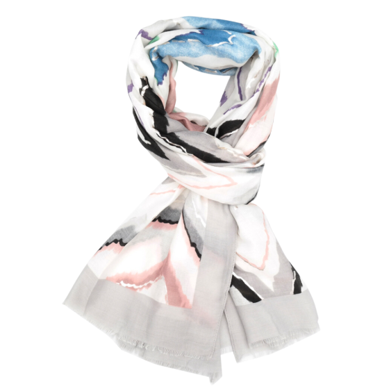 Pure Fashions Golden Waves Scarf Silver