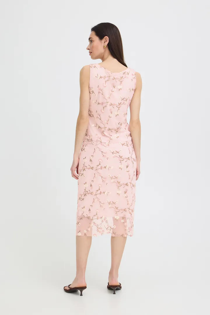 b.young Soraya Top Floral Parfait Pink Mesh