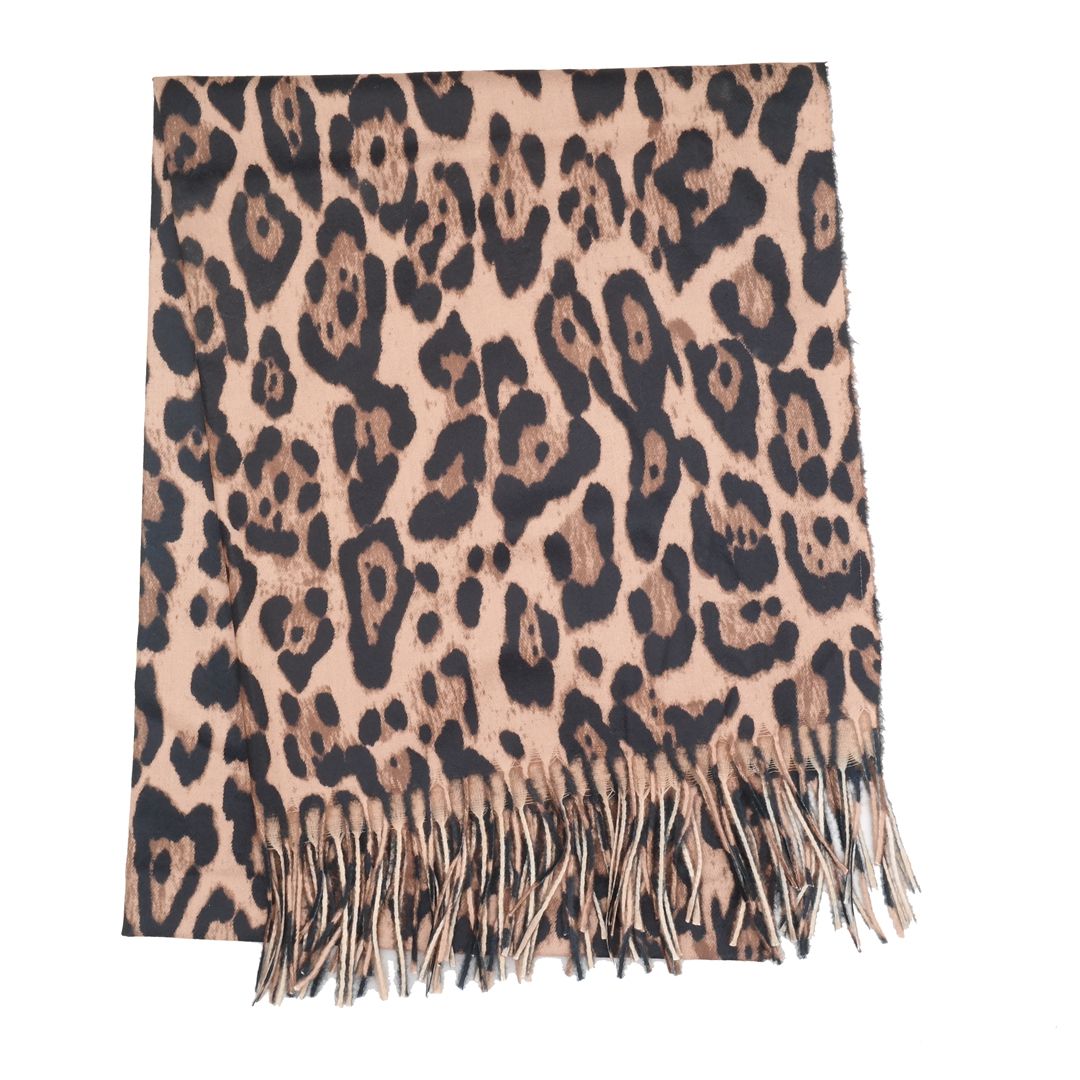Pure Fashions Leopard Scarf Brown