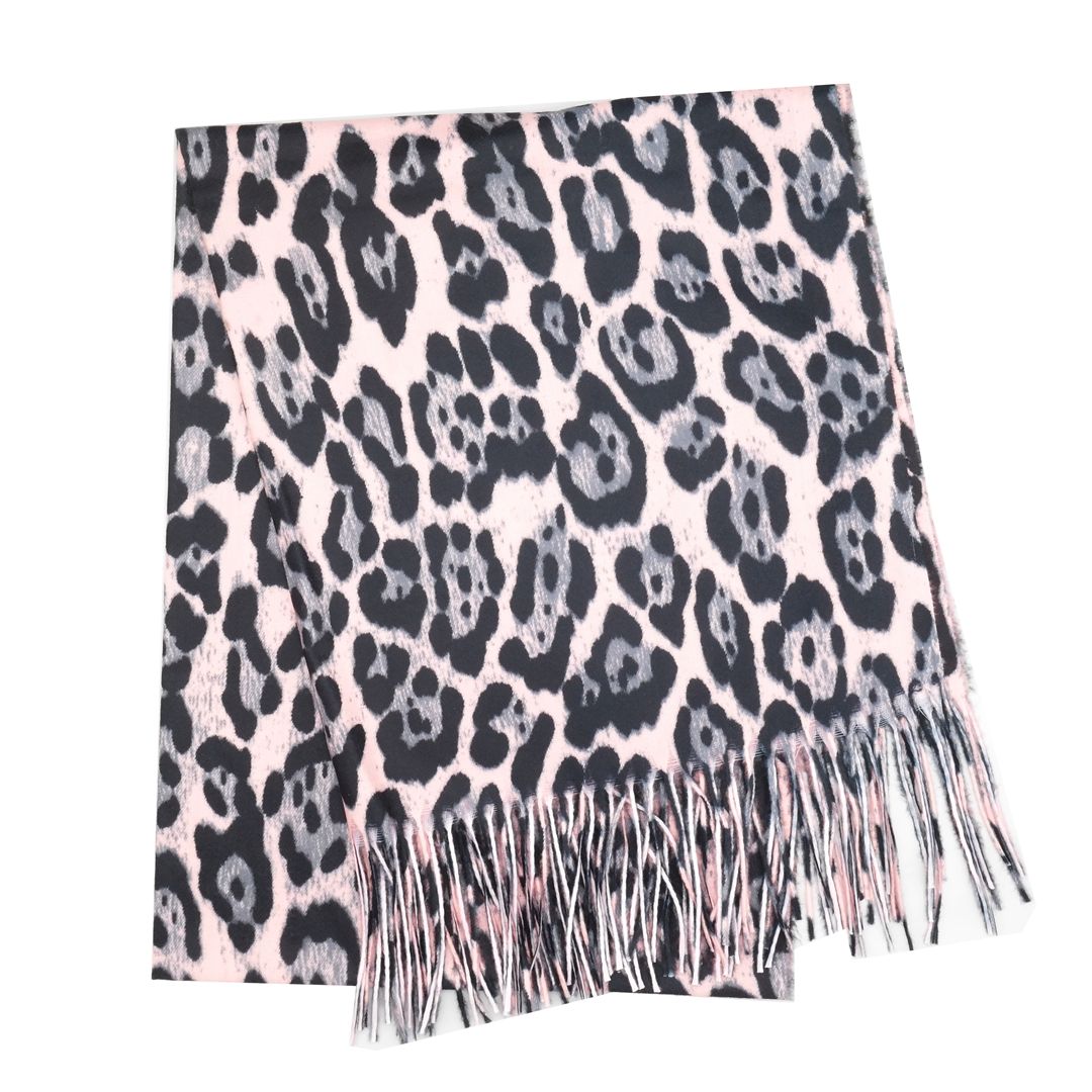 Pure Fashions Leopard Scarf Pink