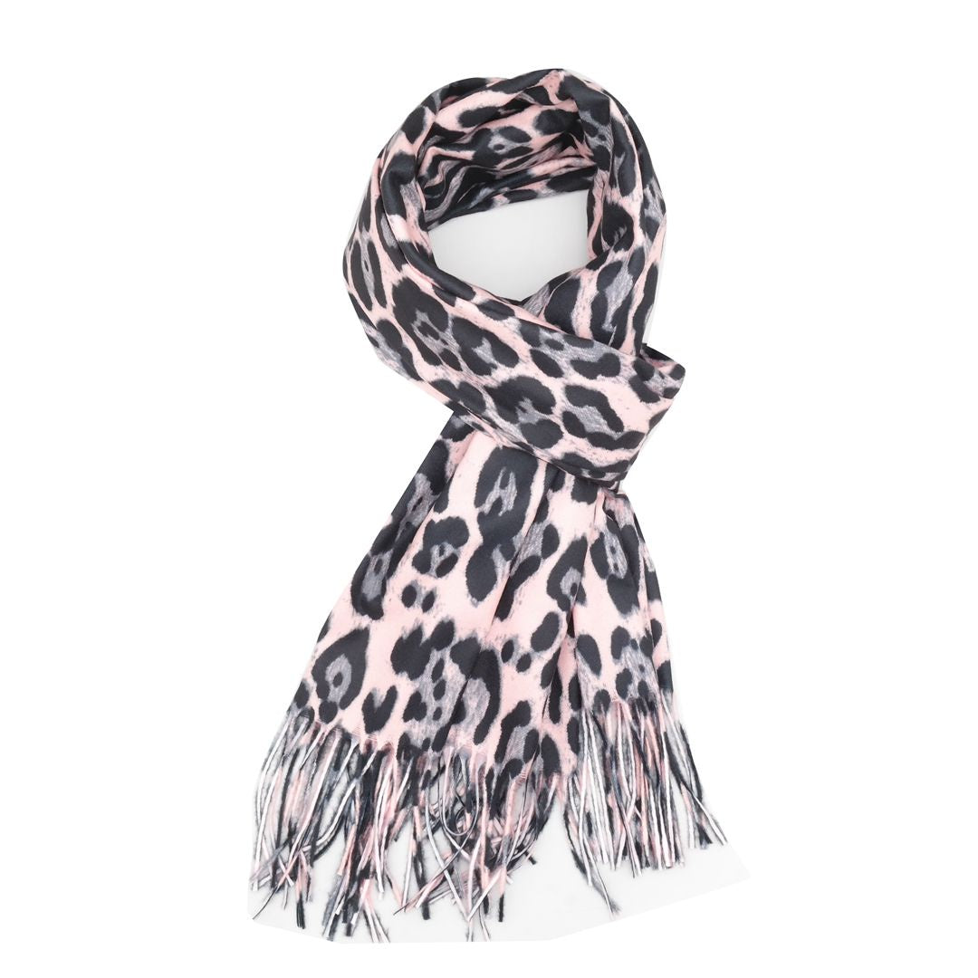 Pure Fashions Leopard Scarf Pink