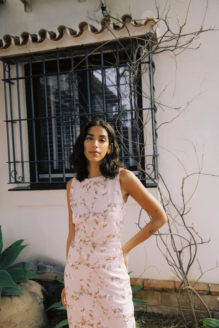 b.young Soraya Top Floral Parfait Pink Mesh