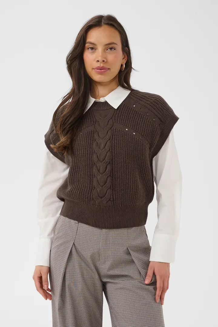 Saint Tropez Trune Vest Chocolate Brown