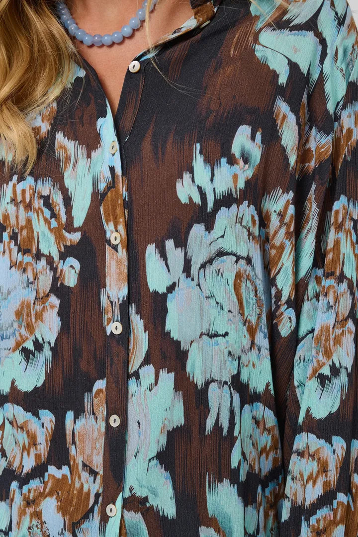 Saint Tropez Vega Shirt Nightsky Shaded Flowers