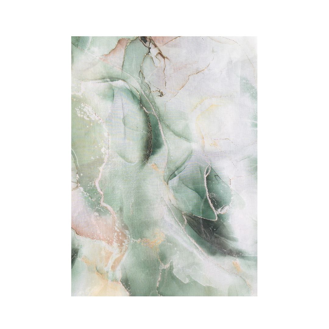 Pure Fashions Gold Marble Scarf Green