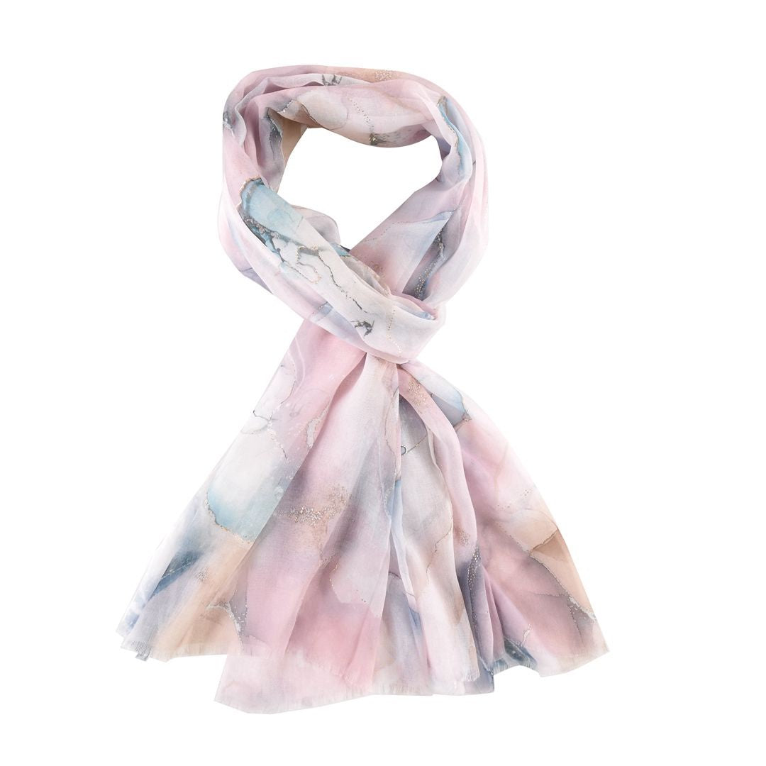 Pure Fashions Gold Marble Scarf Pink