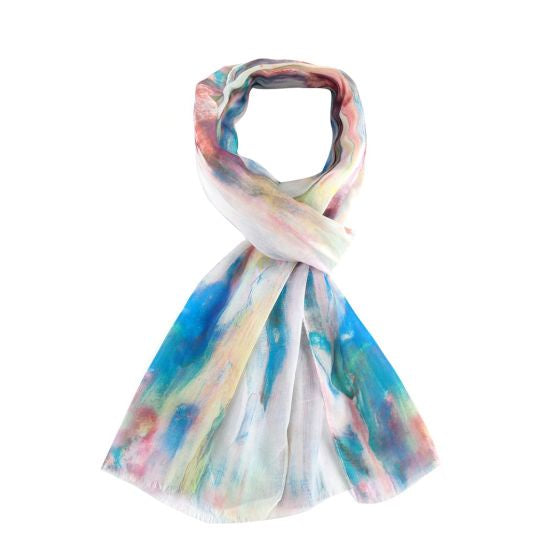 Pure Fashions Abstract Scarf White