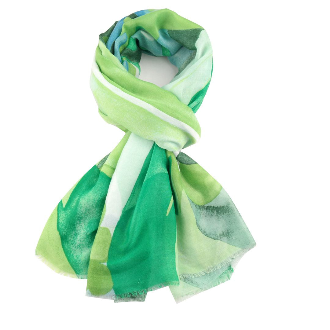 Pure Fashions Giant Floral Scarf Green