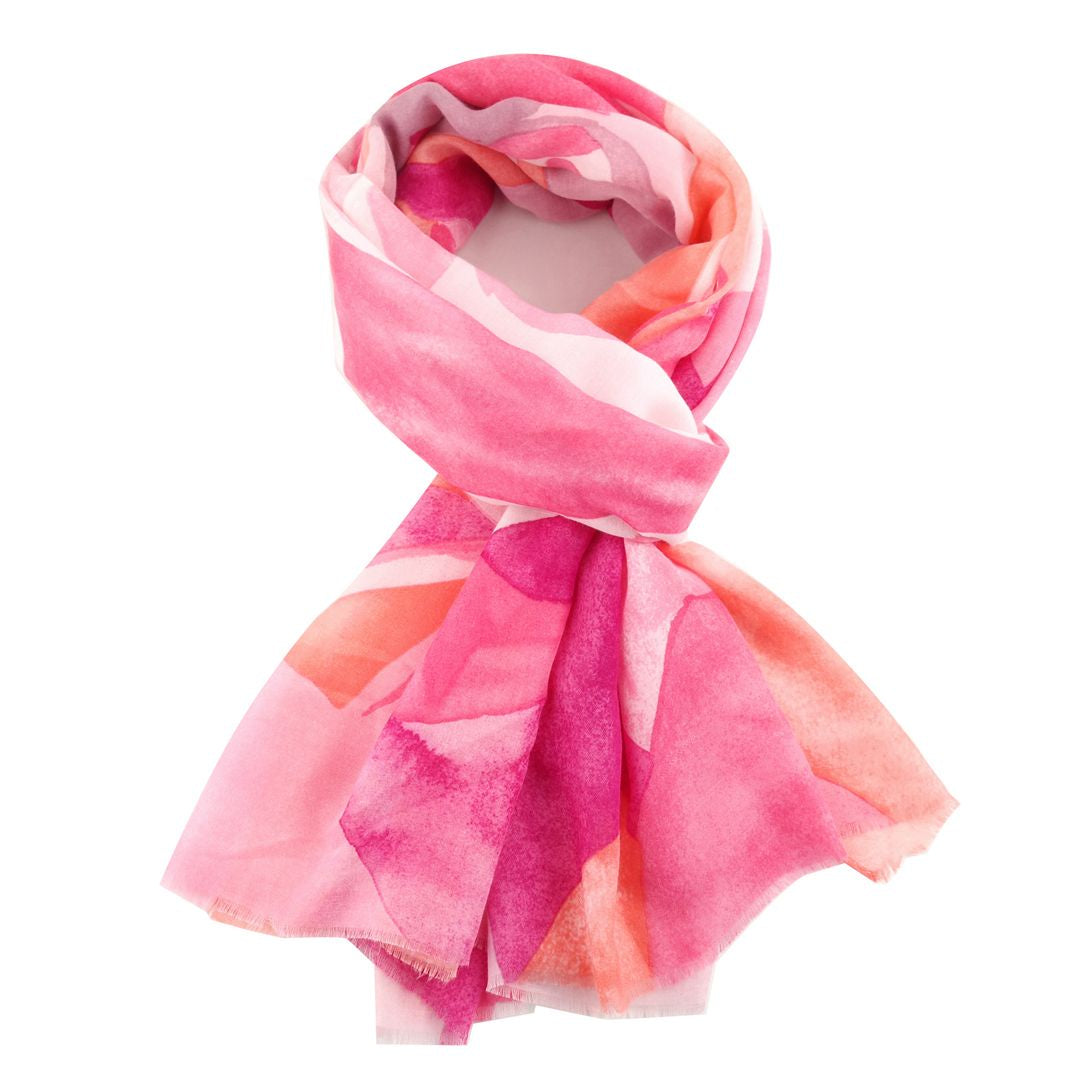 Pure Fashions Giant Floral Scarf Pink