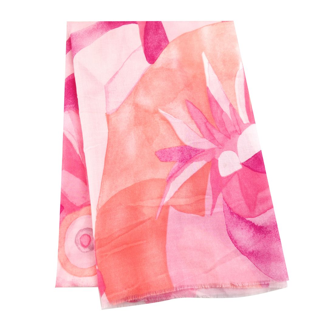 Pure Fashions Giant Floral Scarf Pink