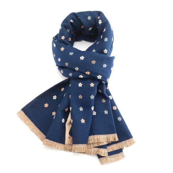 Pure Fashions Tiny Flowers Scarf Navy