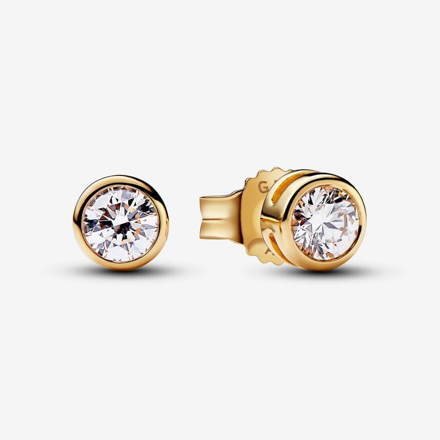 Pandora Era Bezel 14k Gold Lab-grown Diamond Earrings 0.30 Carat