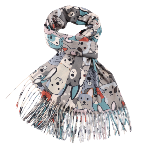Pure Fashions Dog Scarf Grey