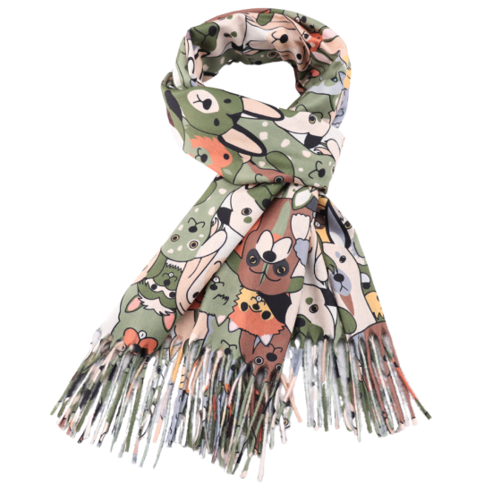 Pure Fashions Dog Scarf Olive