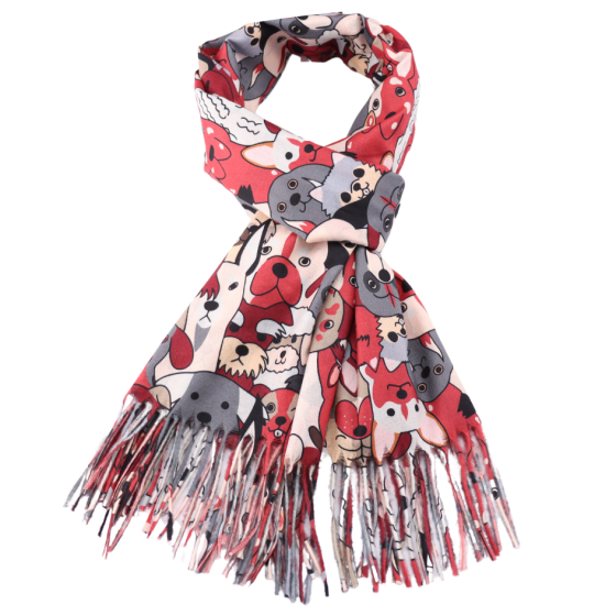 Pure Fashions Dog Scarf Red