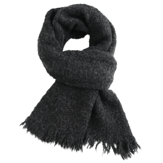 Pure Fashions Plain Teddy Wool Scarf Charcoal