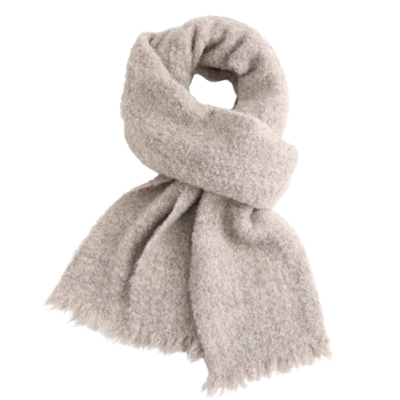 Pure Fashions Plain Teddy Wool Scarf Cream