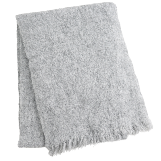 Pure Fashions Plain Teddy Wool Scarf Silver