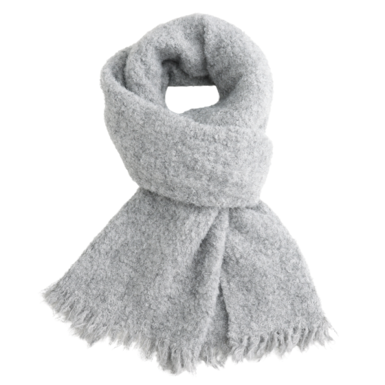 Pure Fashions Plain Teddy Wool Scarf Silver