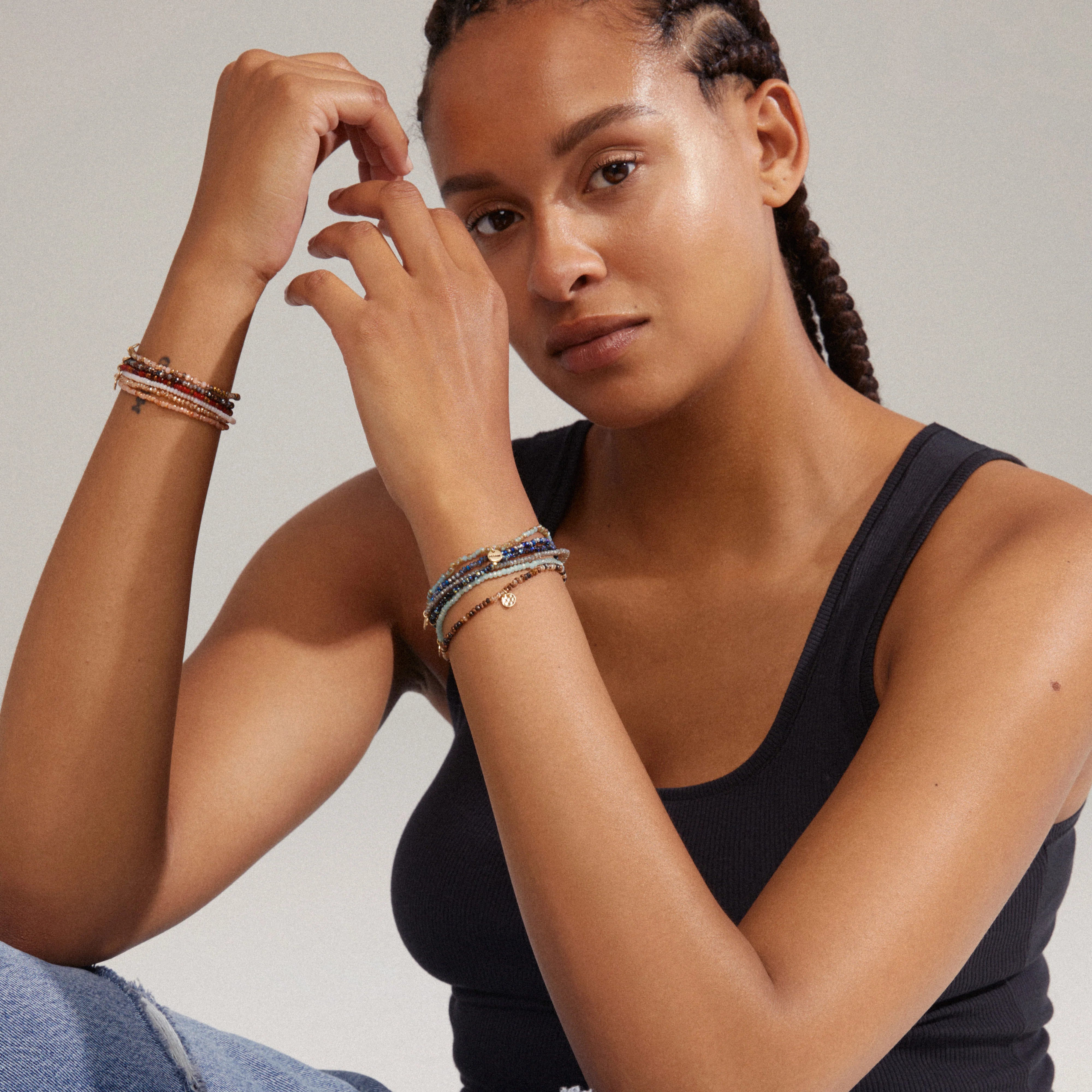 Pilgrim Indie Bracelet Blue Gold-Plated