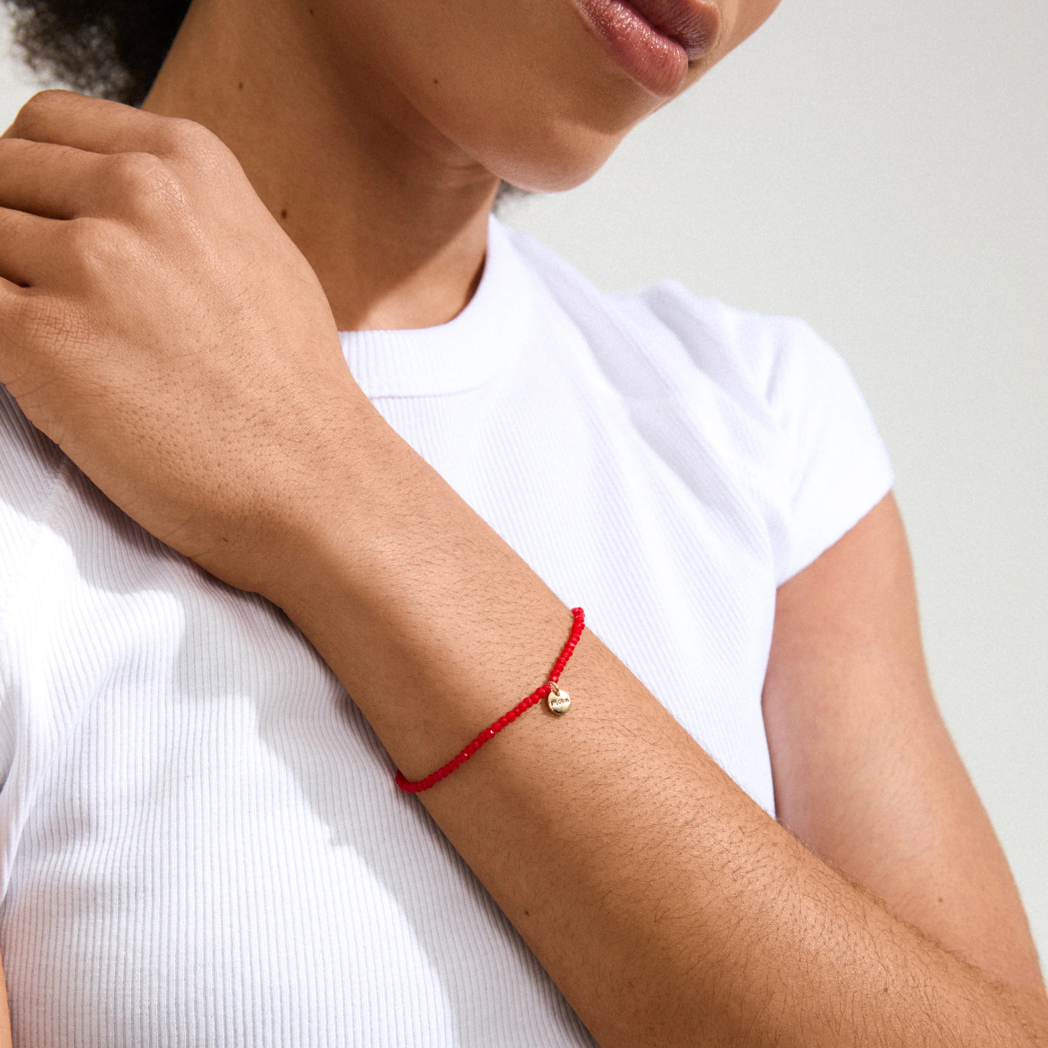 Pilgrim Indie Bracelet Red Gold-Plated