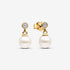 Pandora Gold Plated Treated Freshwater Cultured Pearl & Stone Drop Earrings