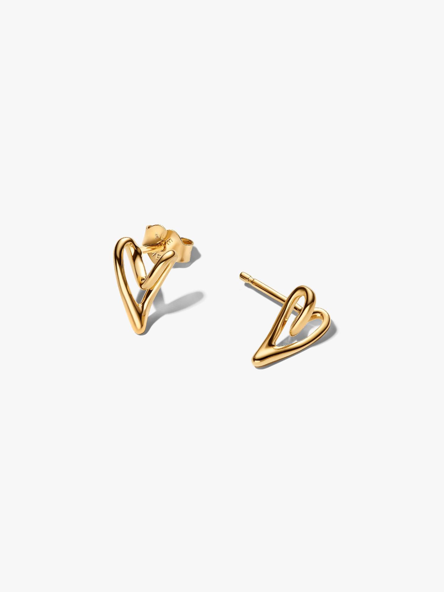Pandora Organically Shaped Heart Stud Earrings