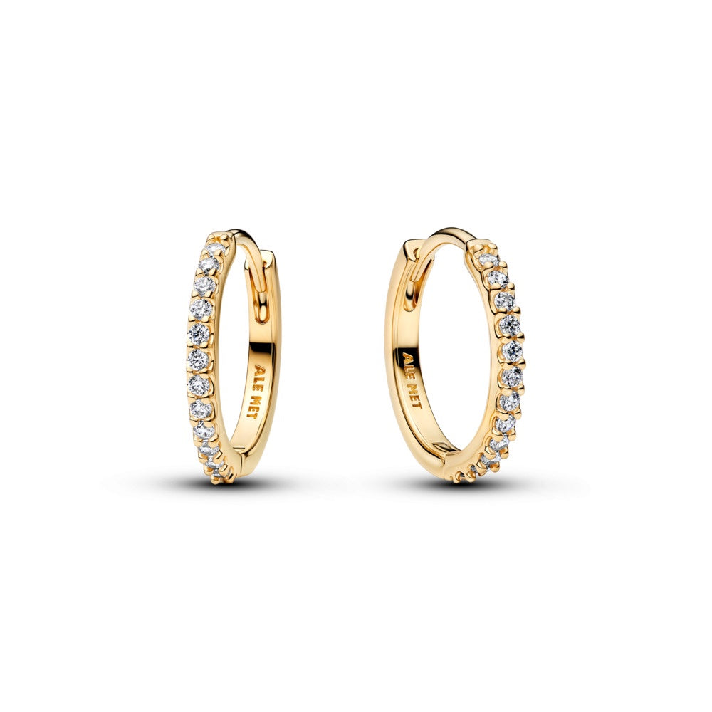 Pandora Gold Plated Sparkling Mini Hoop Earrings