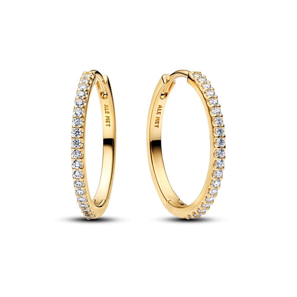 Pandora Sparkling Hoop Earrings.