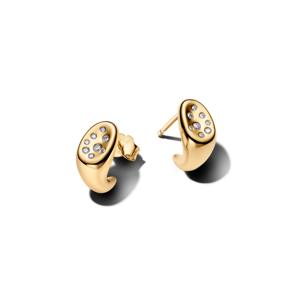 Pandora Organically Shaped Stone-Set Stud Earrings
