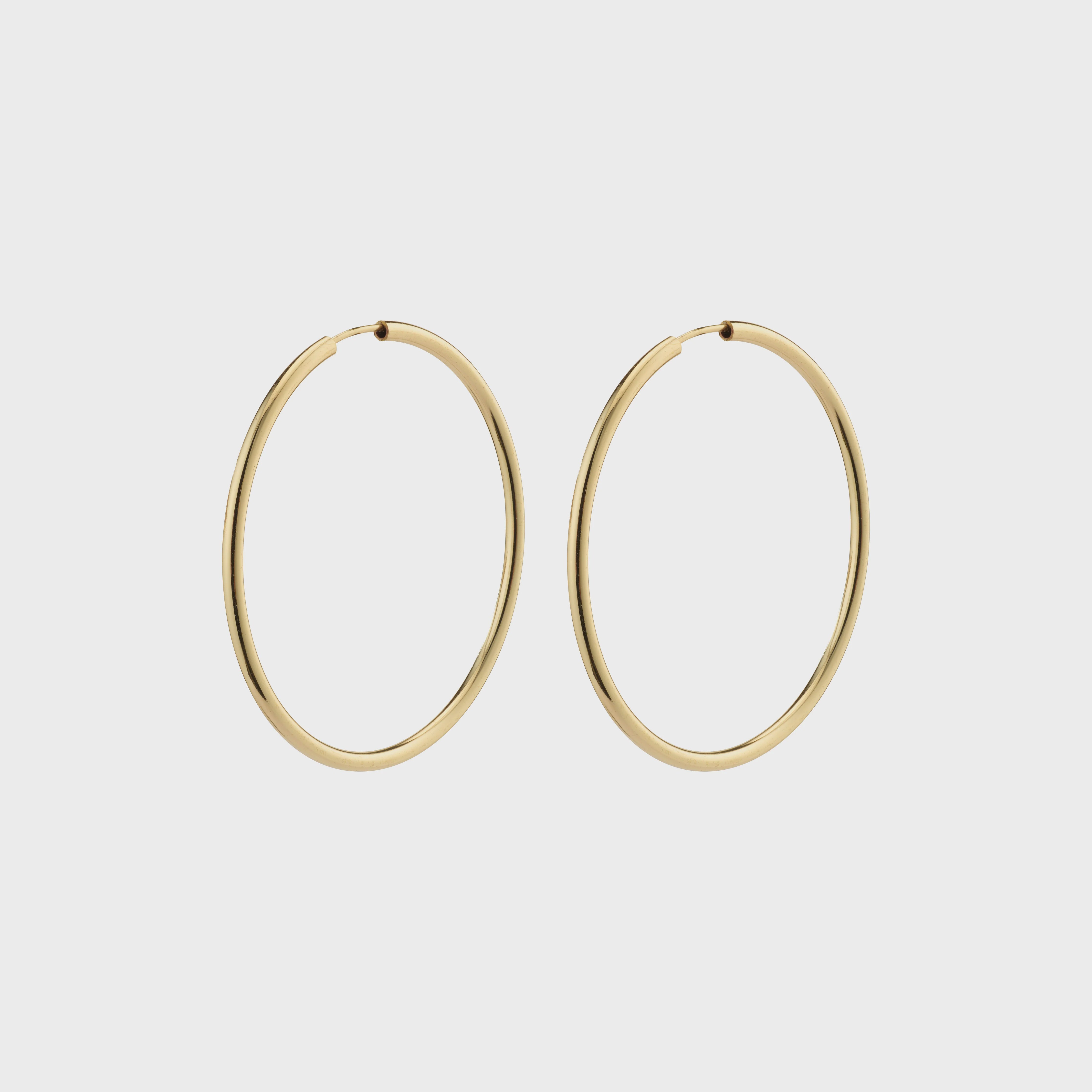 Pilgrim April Medium-Size Hoop Earrings Gold-Plated