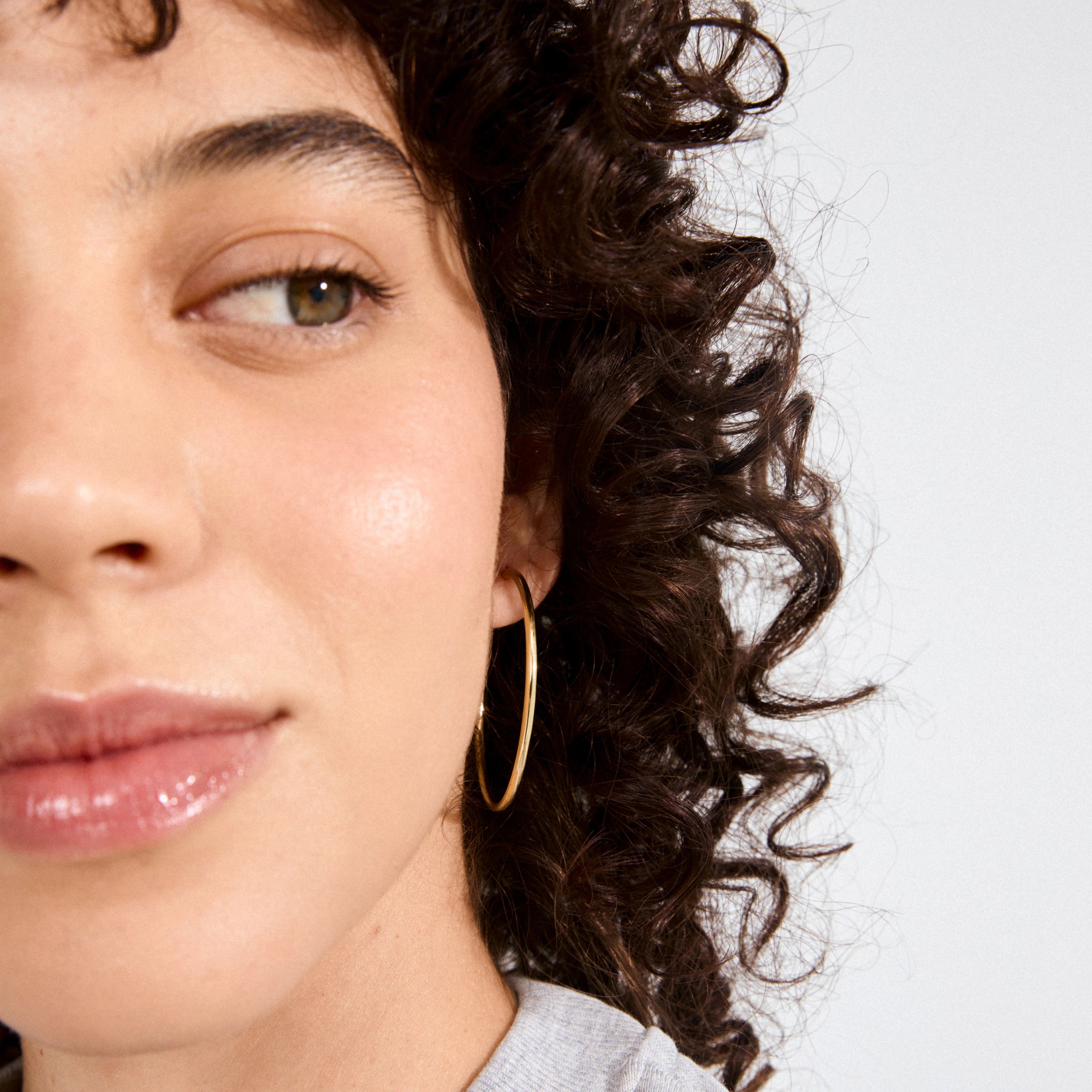 Pilgrim April Medium-Size Hoop Earrings Gold-Plated