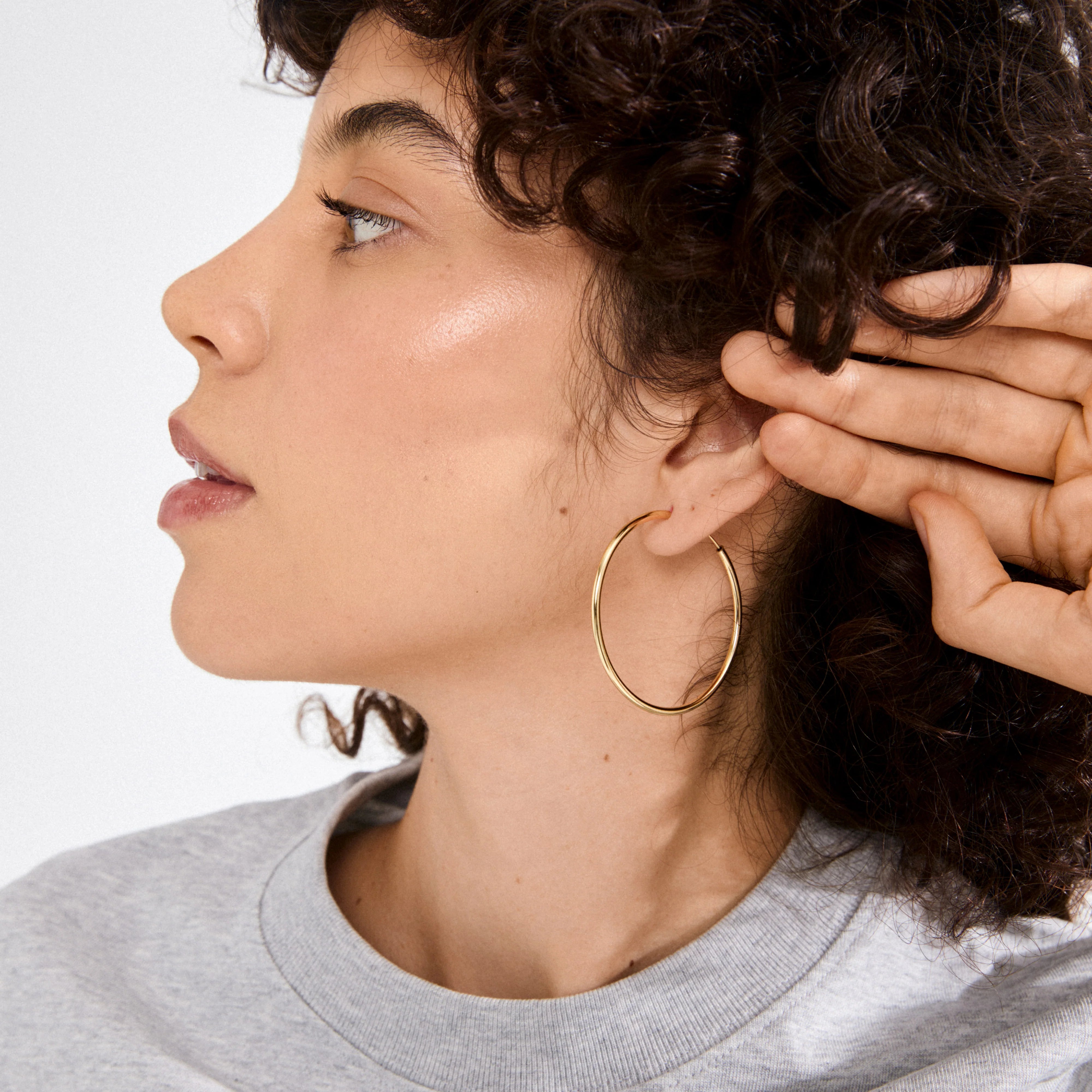 Pilgrim April Medium-Size Hoop Earrings Gold-Plated